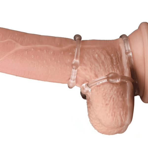 Set di 3 anelli beaded - Trasparente