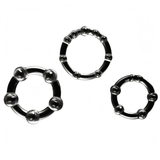 Set di 3 anelli beaded - Trasparente