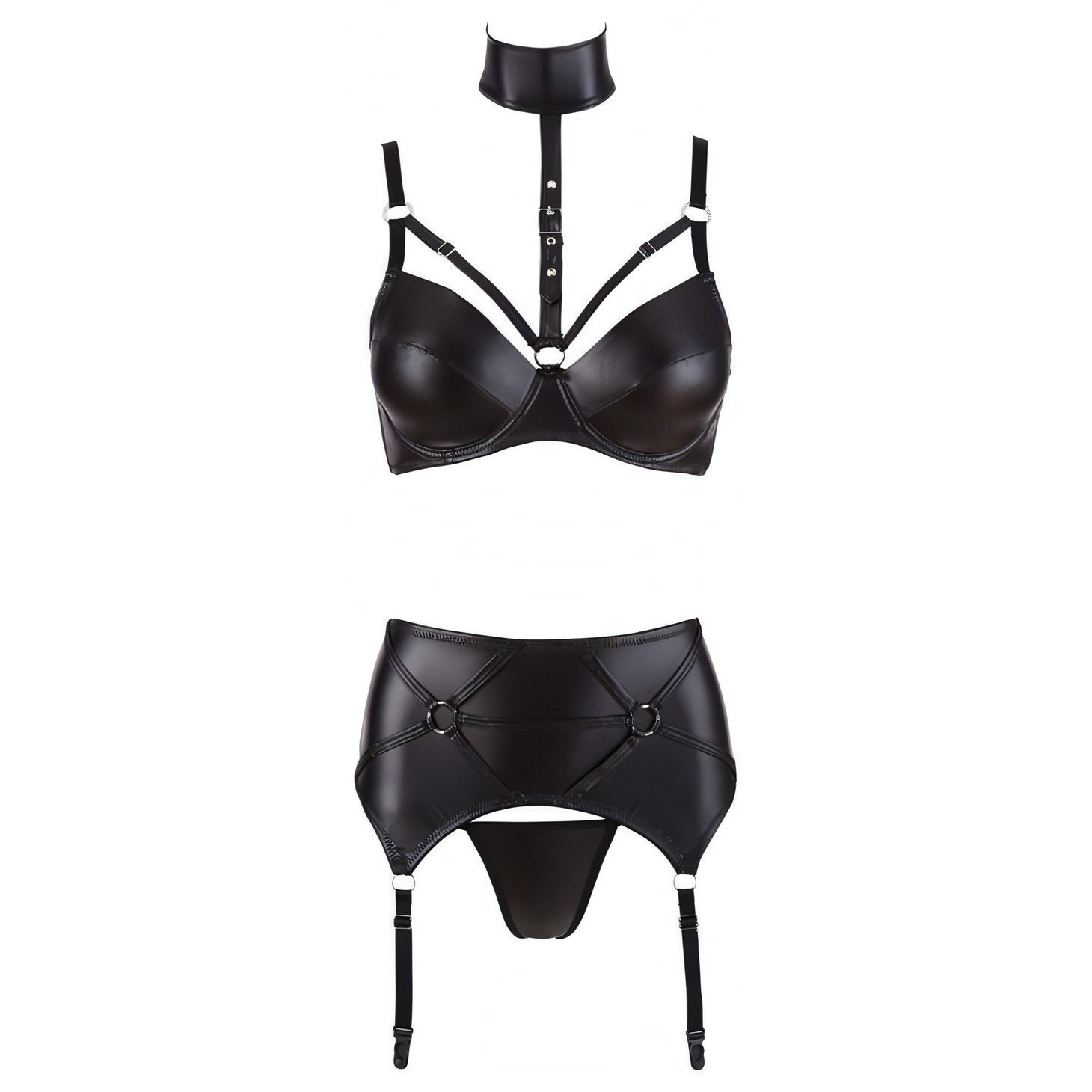 3 piece set Black Wetlook - 80B/M