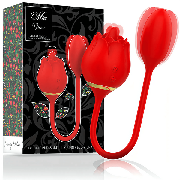 Sex Toy 2 in 1 Ovetto Vibrante + Lingua Vibrante - 100% Silicone Medicale, Ricaricabile