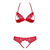 Dettaglio reggiseno balconcino pizzo floreale e mutandine S/M