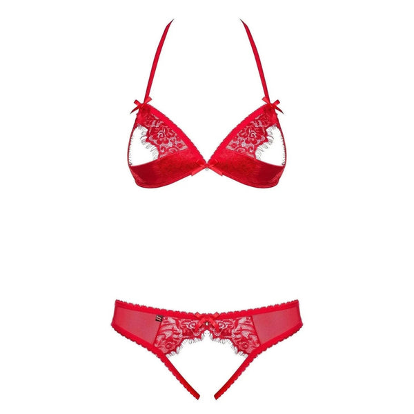Dettaglio reggiseno balconcino pizzo floreale e mutandine S/M