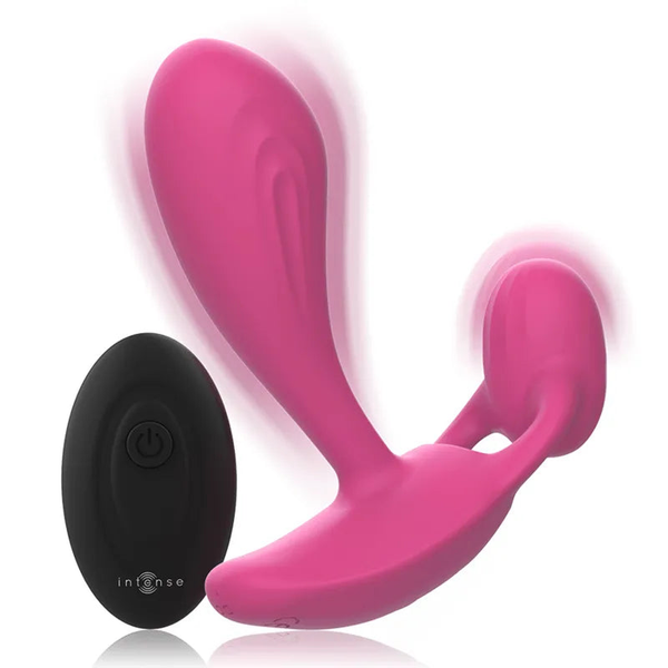 Plug anale rosa Intense vibrante con effetto movimento e telecomando
