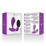 Confezione plug anale Intense Shelly viola con specifiche tecniche e accessori