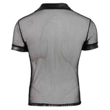 Shirt a rete con bordature in vinile