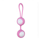 Palle Kegel rosa in silicone con peso interno per tonificazione muscolare