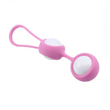 Palle Kegel silicone rosa morbide collegate da anello per esercizi vaginali