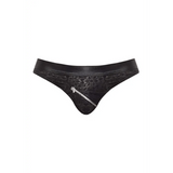 Slip Sexy Uomo Nero in Texturizzata con Zip