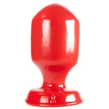 Vista dall'alto plug sessuale rosso lucido con collo stretto