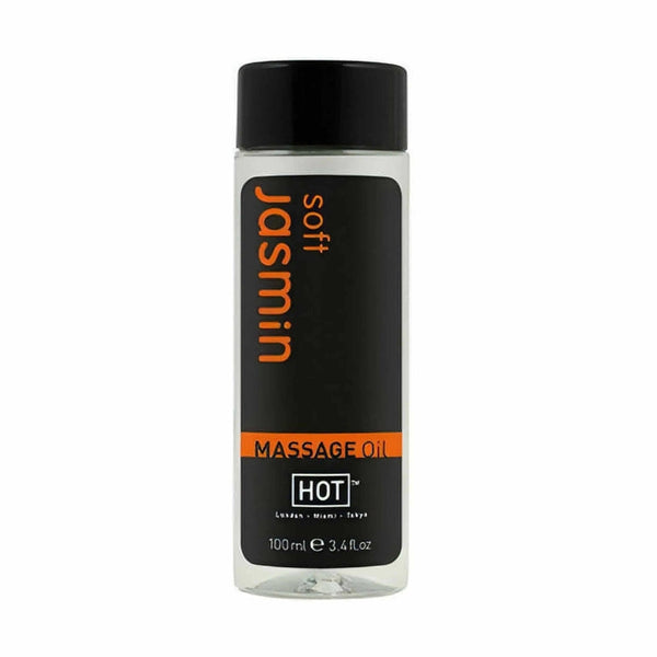 Olio da massaggio Soft Jasmin 100 ml con aroma di gelsomino e bottiglia nera