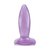 Plug anale viola traslucido liscio base piatta per principianti