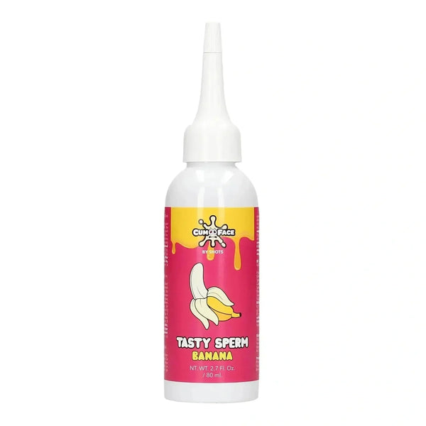 Bottiglia CumFace Tasty Sperm Banana lubrificante sessuale 80 ml con tappo beccuccio