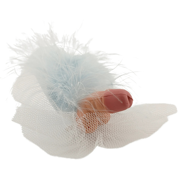 Spilla pisellino Marabou Azzurro