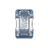 Sezione trasversale masturbatore Spiral Portable Vigor Cup con guaina interna a rombi e linee verticali