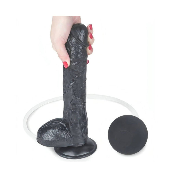 Base a ventosa nera separata del dildo con tubo di pompaggio