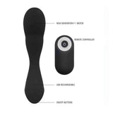 Stimolatore prostatico nero ricaricabile USB con motore F-1 e telecomando wireless ON/OFF