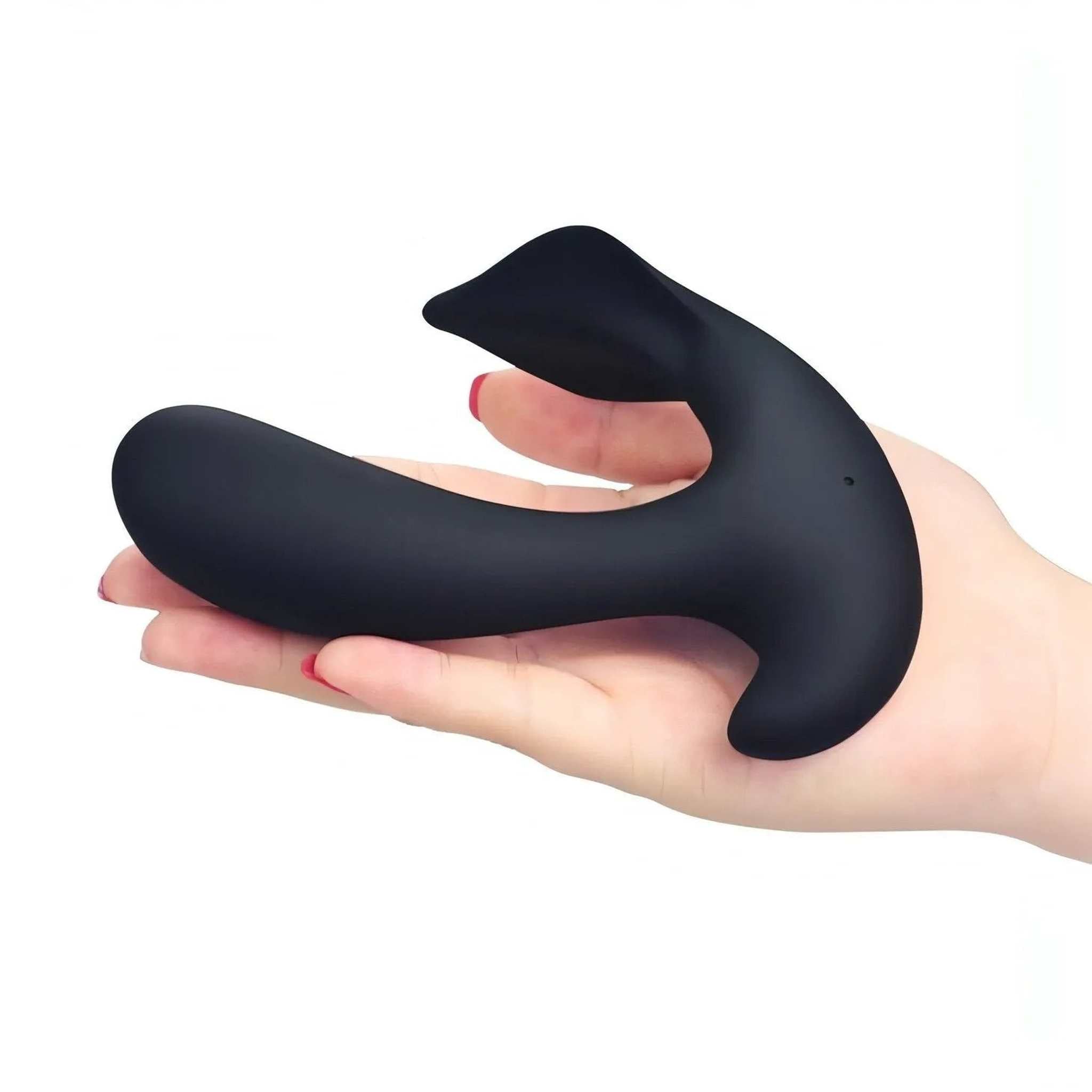 Stimolatore Punto P in Silicone Medicale con 10 diversi programmi di vibrazione - Nero, Ricaricabile