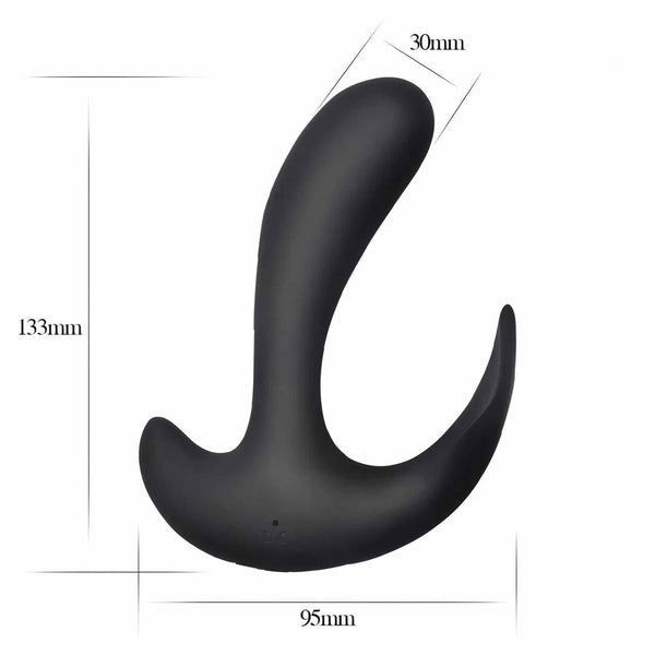 Stimolatore Punto P in Silicone Medicale con 10 diversi programmi di vibrazione - Nero, Ricaricabile