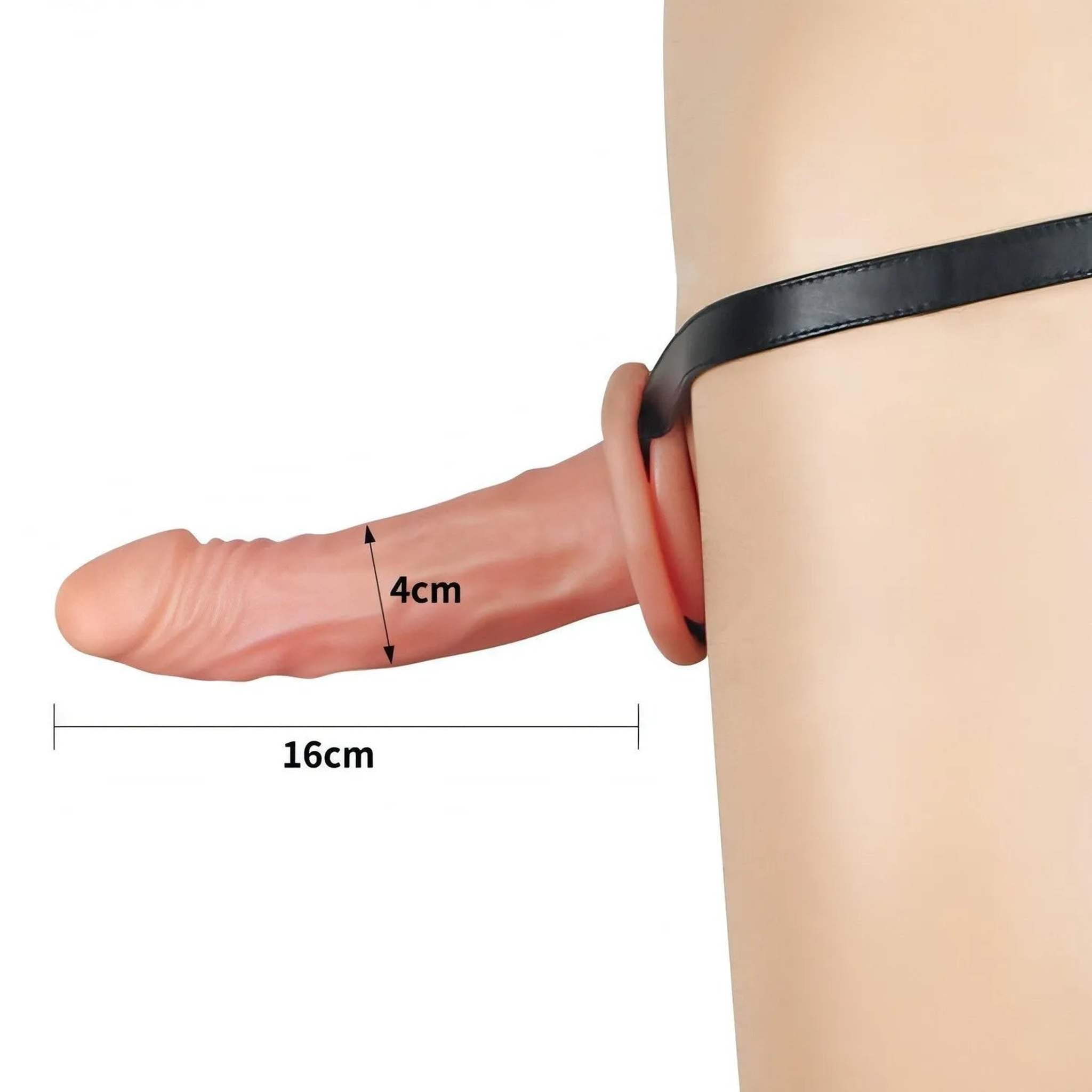 Strap-On Hollow 6.5'' - Rosa Carne