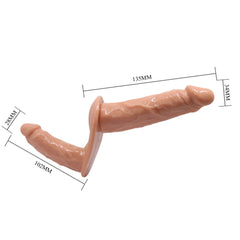Strap-On con Doppio Dildo per Penetrazione Attiva e Passiva