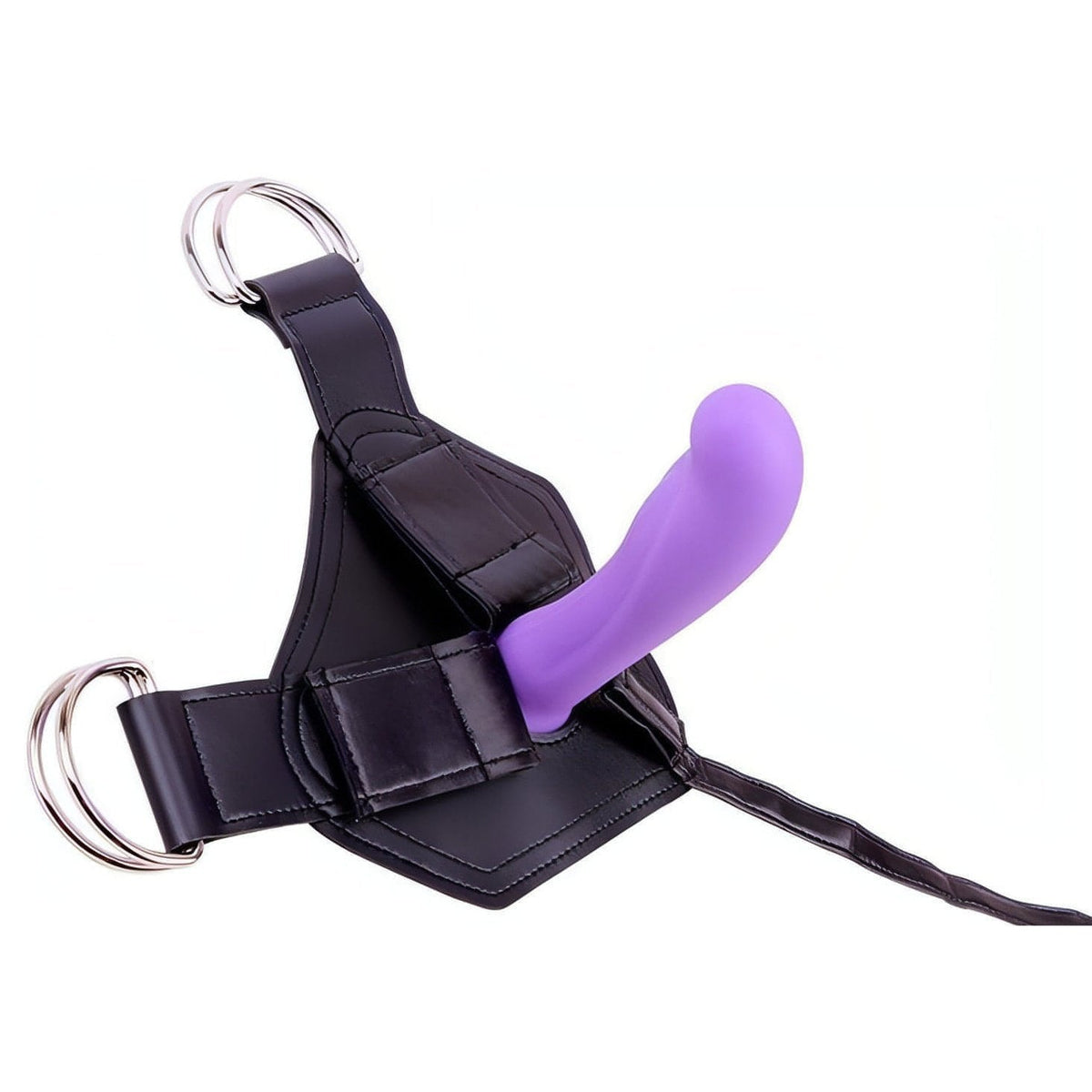 Purple silicone strap-on