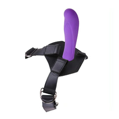 Purple silicone strap-on