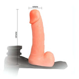 Strap-on realistico TPR colore carne con cintura in cuoio nero, lunghezza 18.5 cm