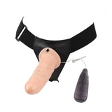 Strap-on Hollow Realistico 19 cm con Venature in Rilievo e Vibrazione Multivelocità