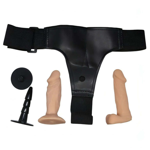 Strap-on con due mini falli realistici extra morbidi