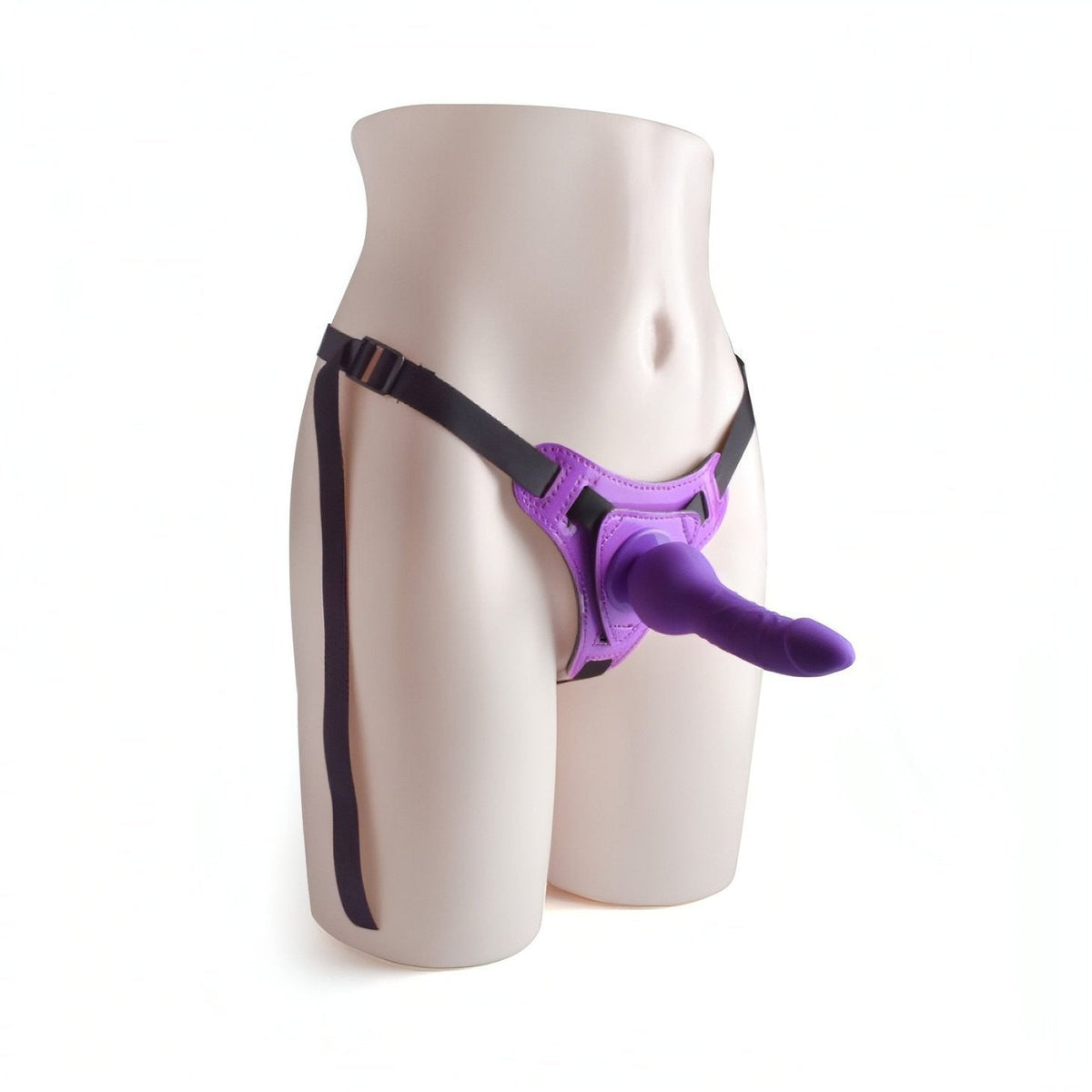 Strap-on in silicone con sistema Hung-In - 5.5'', Viola