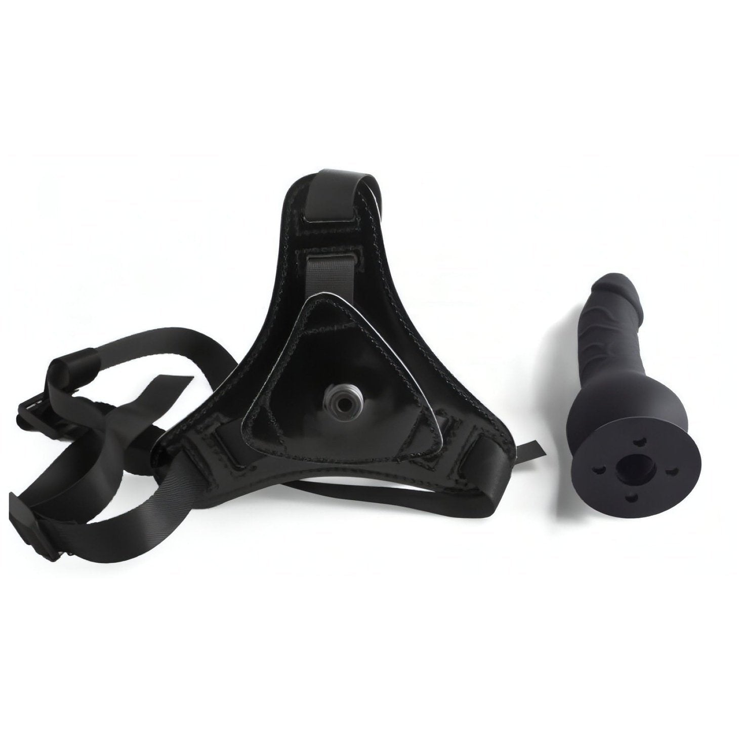 Black silicone strap-on with Hung-In system - 5.5'', Black