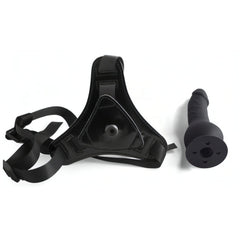 Strap-on nero in silicone con sistema Hung-In - 5.5'', Nero