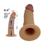 Pene in silicone Super Soft 175 mm con base piatta e texture venosa realistica