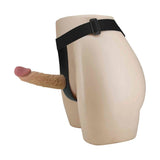 Strapon nero vuoto con cintura regolabile e pene in silicone realistico su manichino