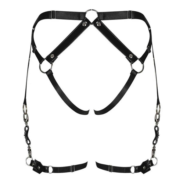 Strappy bondage harness con cinturino vita e cosce