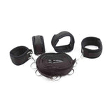 Set completo strisce nylon e cavigliere imbottite nere con anelli metallici