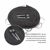 Striscia nylon nero con 5 anelli e fibbie regolabili per cavigliere o polsiere