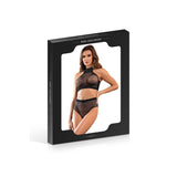 Scatola nera Paris Hollywood con foto completo intimo nero a rete strass