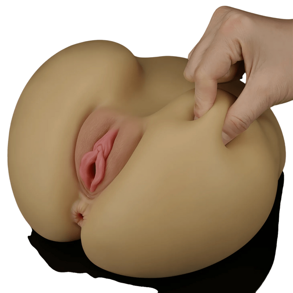 Streetgirl's No. 3 – Masturbatore Super Realistico e Morbido con Canali Anale e Vaginale Extra Stimolante – Rosa Carne