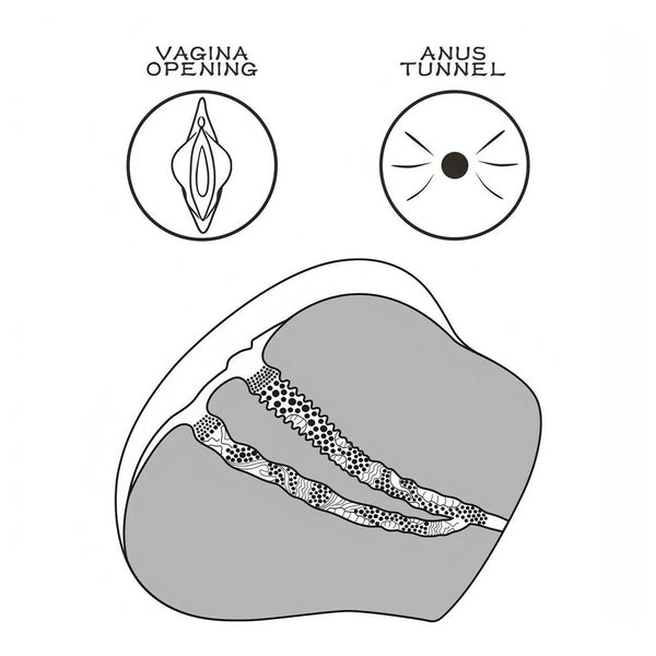 Streetgirl's No. 4 – Masturbatore Super Realistico e Morbido con Canali Anale e Vaginale Extra Stimolante – Rosa Carne