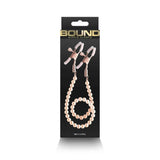Stringicapezzoli bianchi con catena di perline bronzee