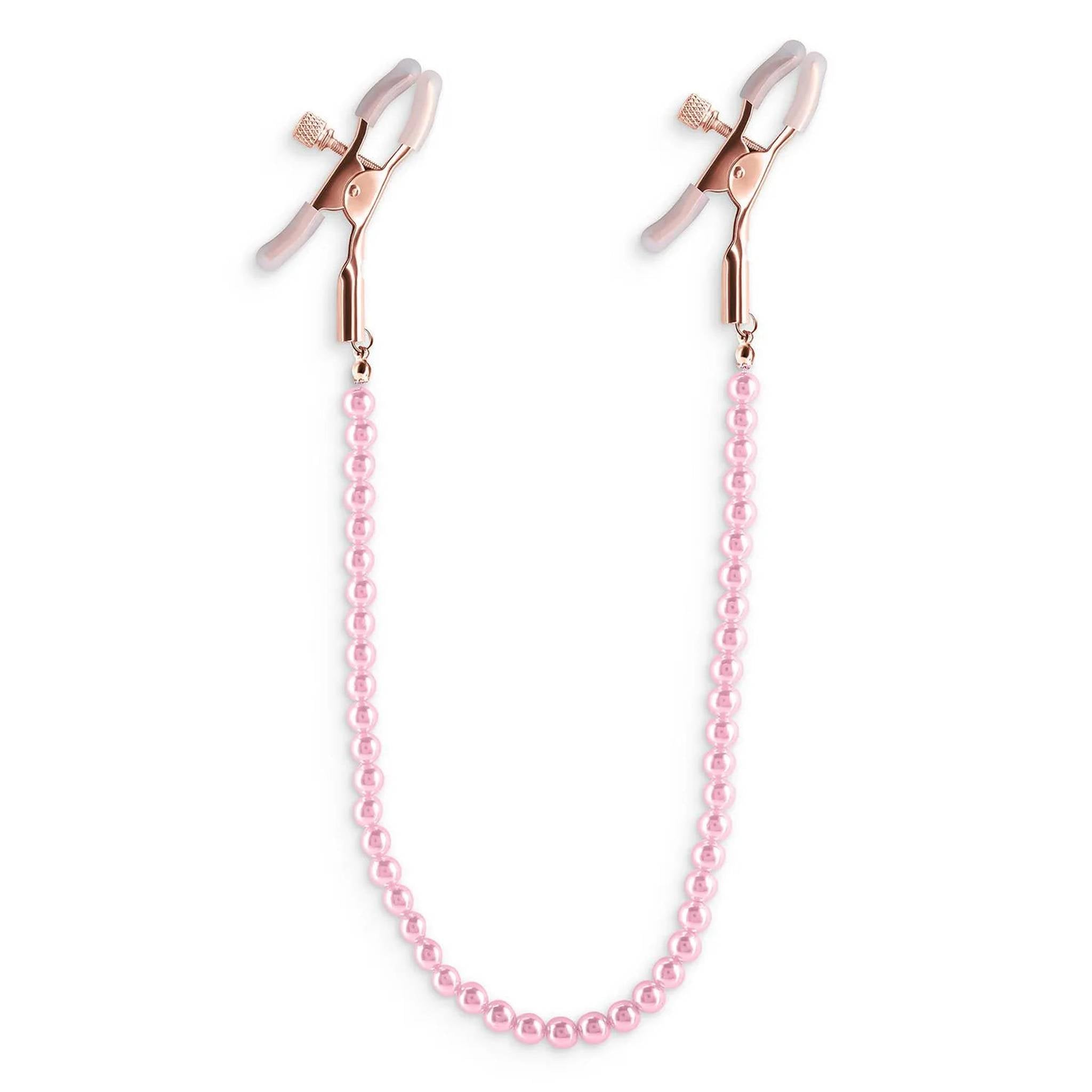 Stringicapezzoli bianchi con perline rosa