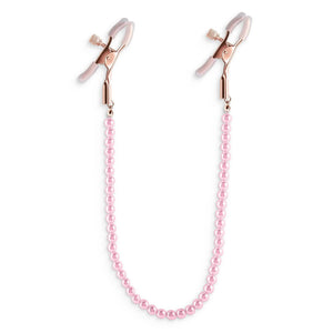 Stringicapezzoli bianchi con perline rosa