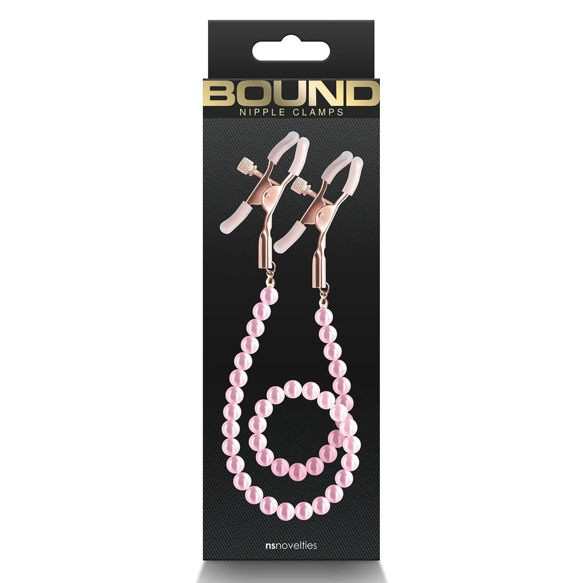 Stringicapezzoli bianchi con perline rosa