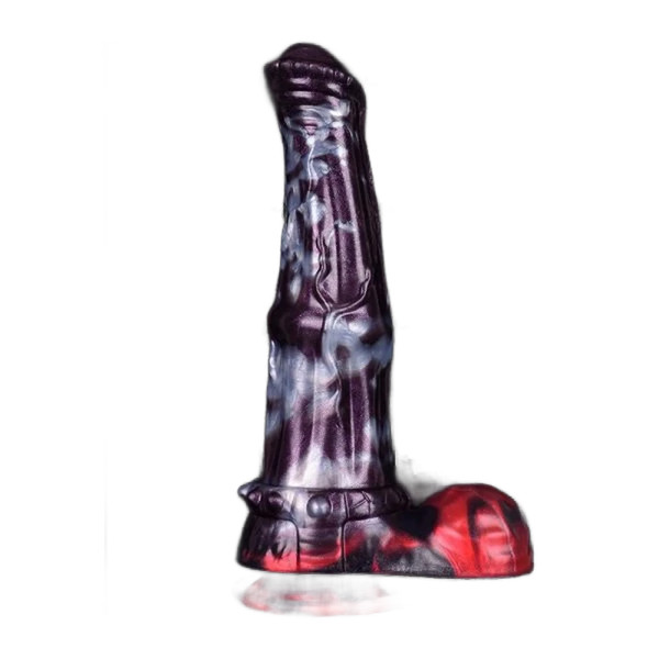 Dildo silicone Lewis Qinghong drago strisce vista profilo dettagli