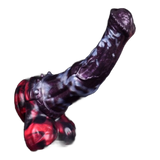 Dildo silicone Lewis drago strisce vista diagonale curva