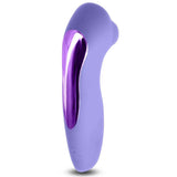 Vera Revel succhia clitoride viola chiaro silicone morbido vista laterale con simboli ricarica