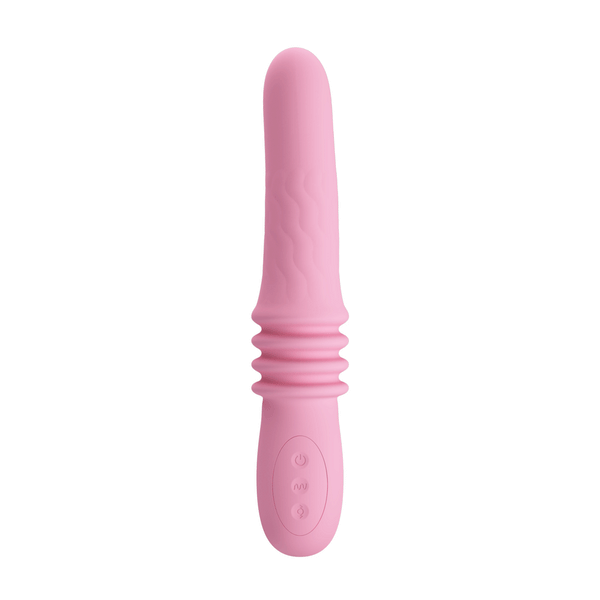 Vibratore rosa in silicone con movimento up and down e 12 modalità di vibrazione