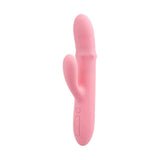 Vibratore rabbit interattivo Svakom rosa pastello con pulsanti controllo modalità e stimolatore esterno