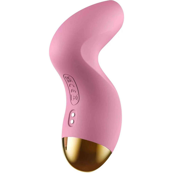 Stimolatore clitorideo Svakom Pulse Pure rosa pastello con base in metallo dorato